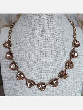 Stella • Dot Stella and Dot Somervell Pink Champagne Triangle Faceted Necklace